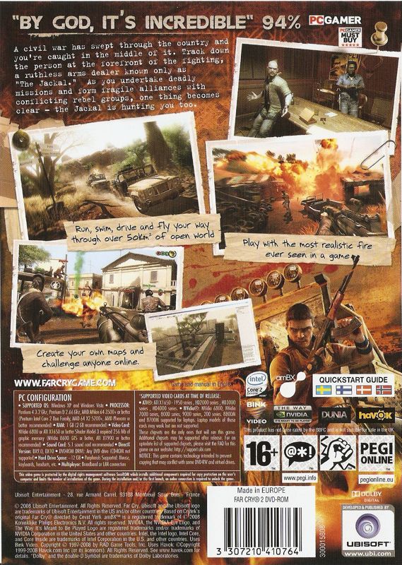 Other for Far Cry 2 (Collector's Edition) (Windows): Game Keep Case - Back