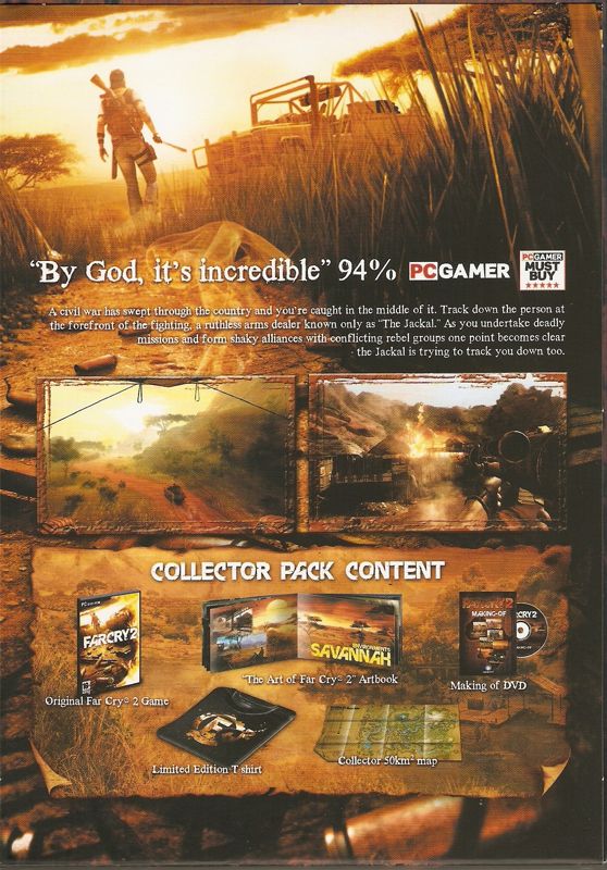 Back Cover for Far Cry 2 (Collector's Edition) (Windows)