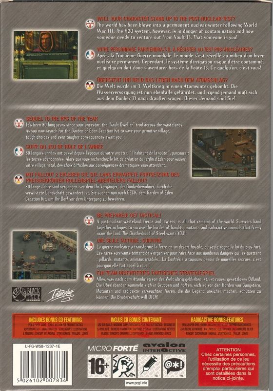 Back Cover for Fallout Radioactive (Windows)