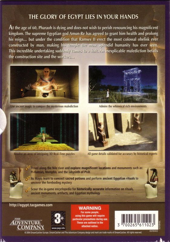 Back Cover for The Egyptian Prophecy (Windows)
