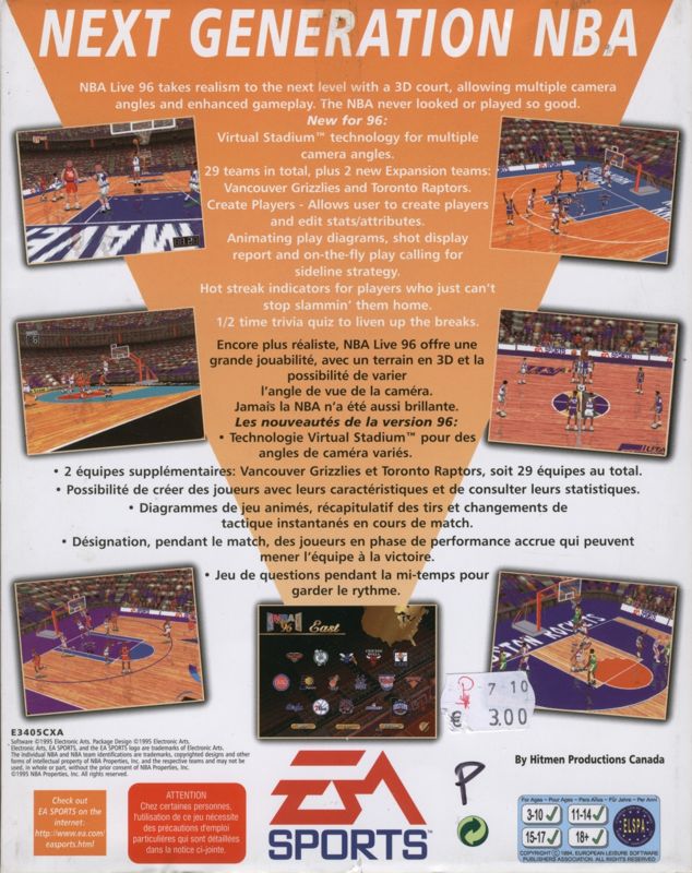 Back Cover for NBA Live 96 (DOS)