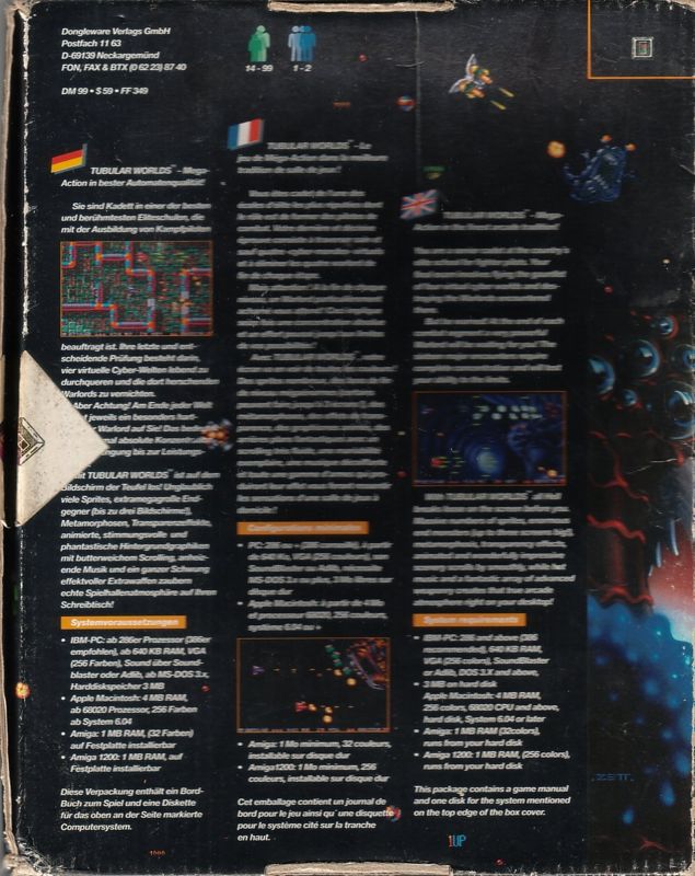 Back Cover for Tubular Worlds (DOS)