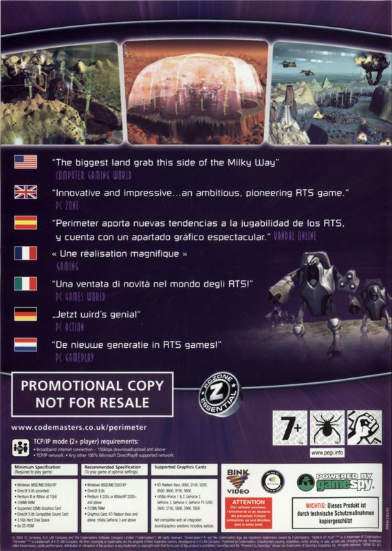 Back Cover for Perimeter (Windows) (Promotional release)