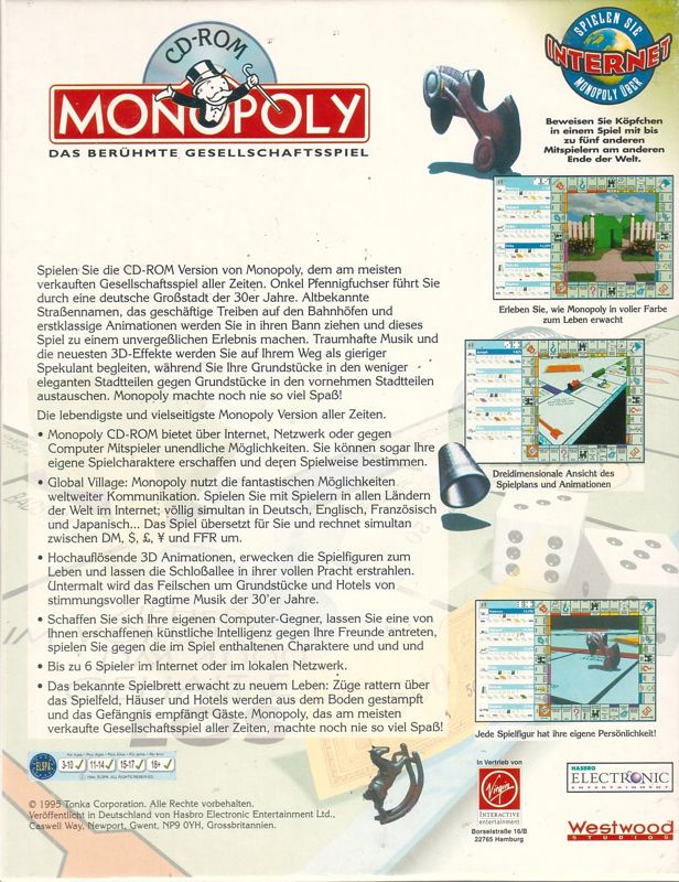 Back Cover for Monopoly (Windows and Windows 3.x)
