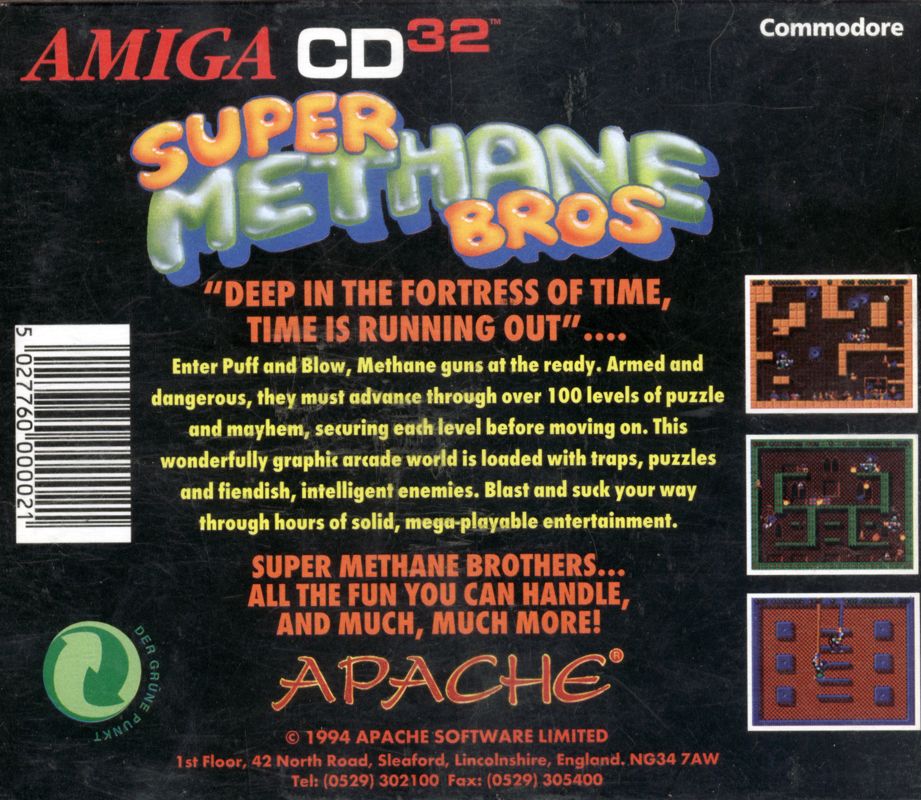 Back Cover for Super Methane Bros (Amiga CD32)