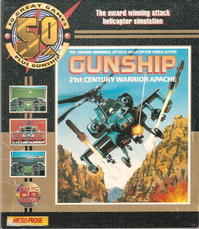 Front Cover for Gunship (DOS) (50 Great Games (Shareware) plus Full Version Gunship)