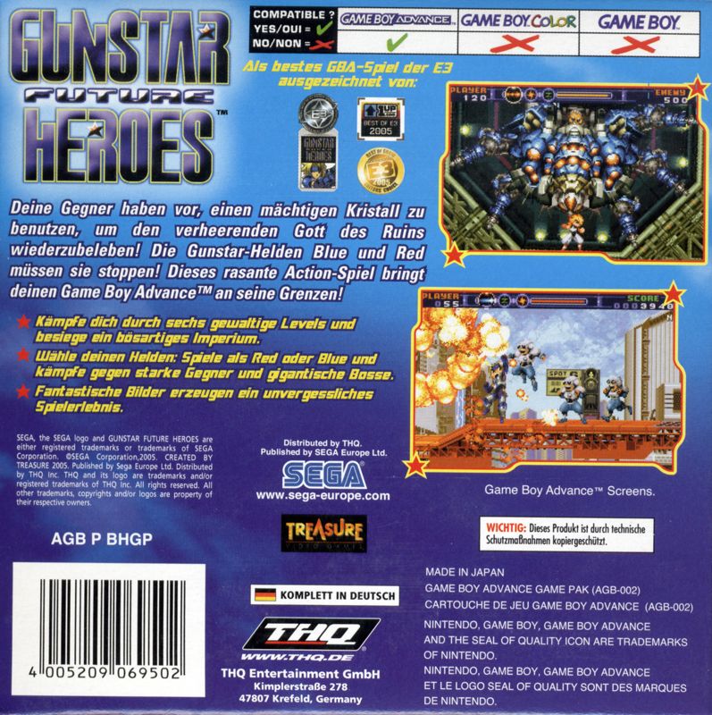 Back Cover for Gunstar Super Heroes (Game Boy Advance)