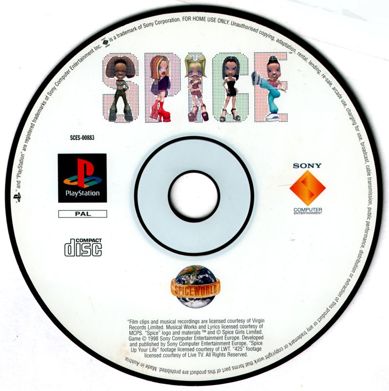 Media for Spice World (PlayStation)