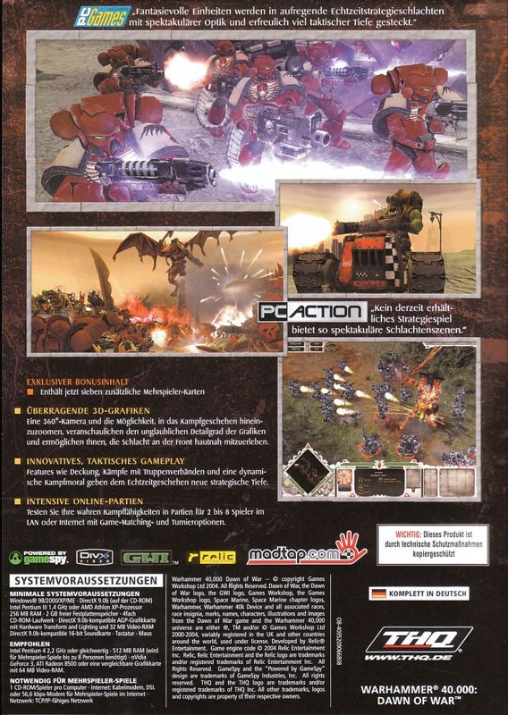 Back Cover for Warhammer 40,000: Dawn of War - Game of the Year (Windows)