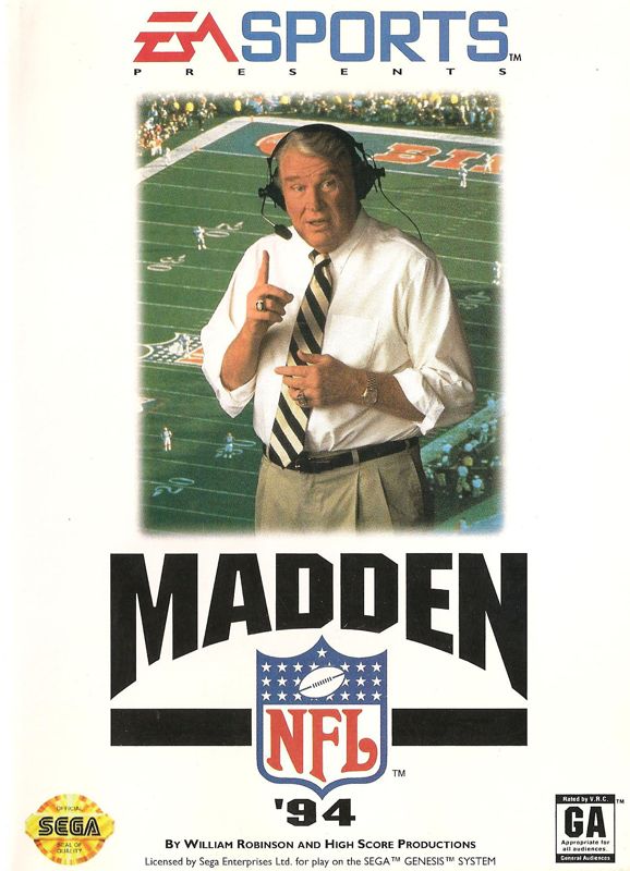 Front Cover for Madden NFL '94 (Genesis)