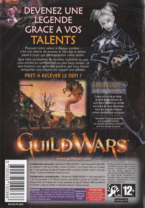 Back Cover for Guild Wars (Windows)