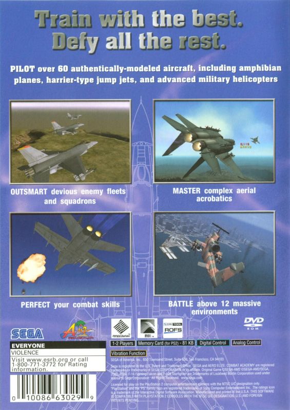 Back Cover for Aero Elite: Combat Academy (PlayStation 2)