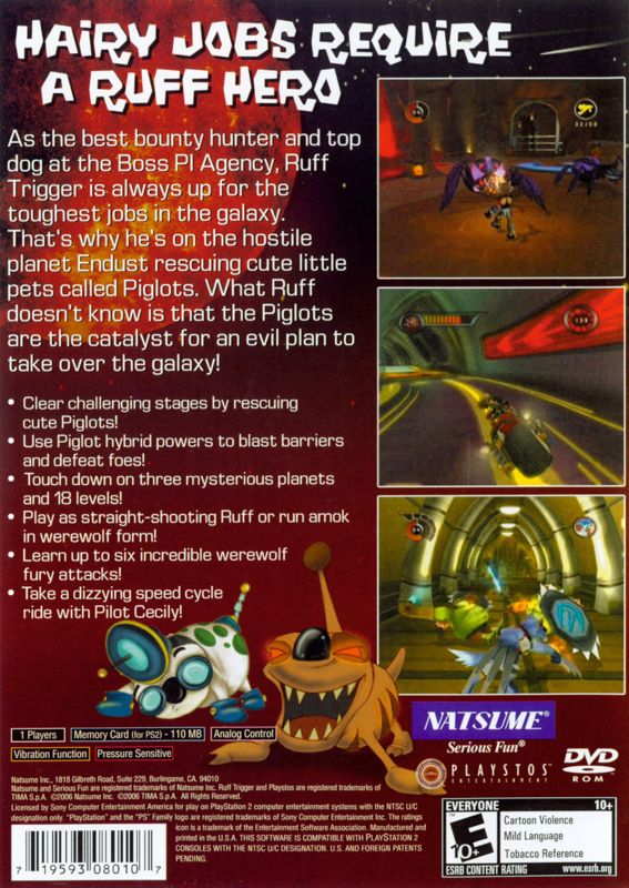 Back Cover for Ruff Trigger: The Vanocore Conspiracy (PlayStation 2)