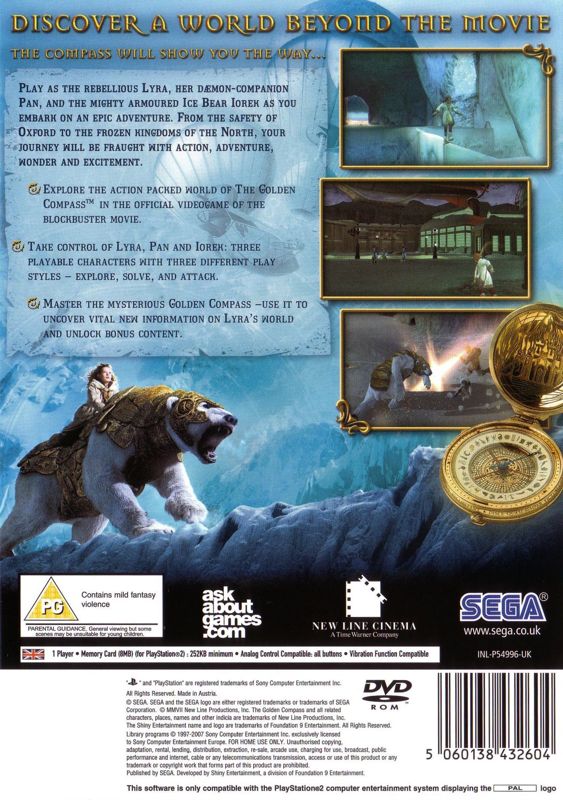 Back Cover for The Golden Compass (PlayStation 2)