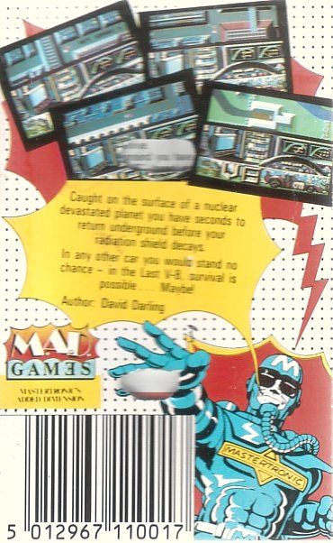Back Cover for The Last V8 (Commodore 64)
