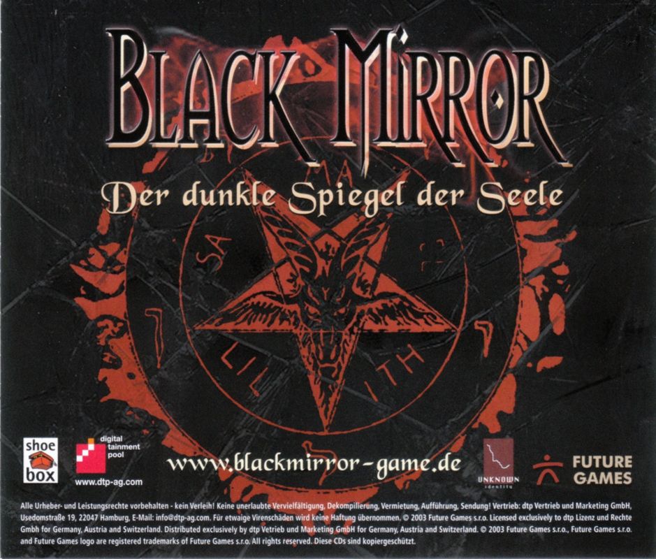 Other for The Black Mirror (Windows): Jewel Case - Back