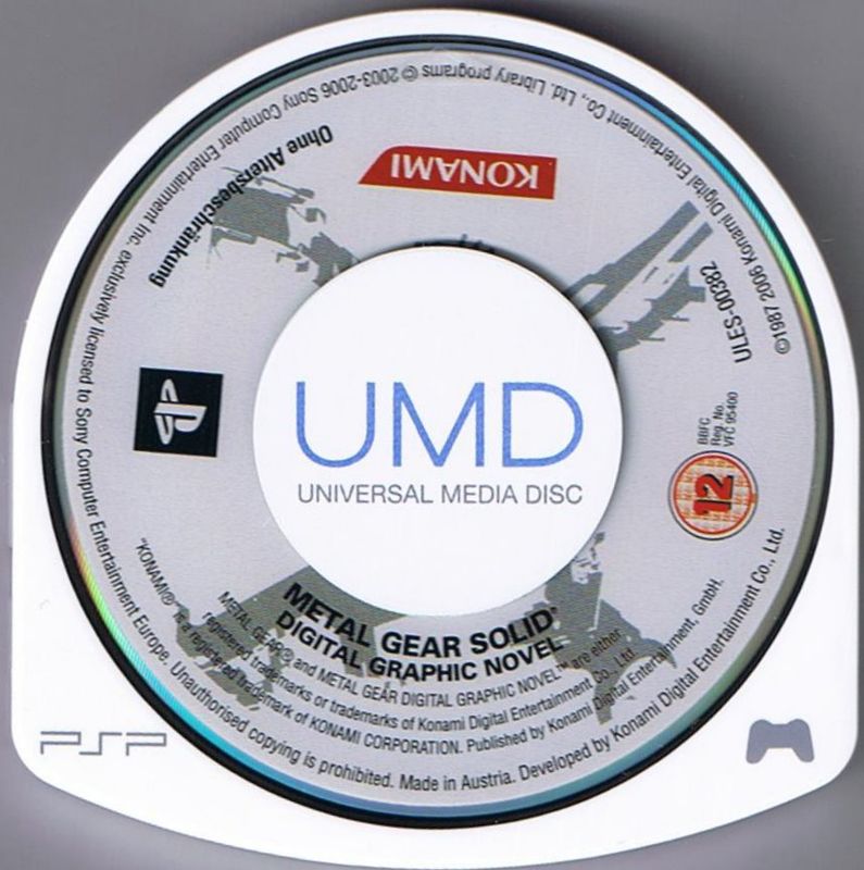 Metal Gear Solid Digital Graphic Novel cover or packaging material MobyGames