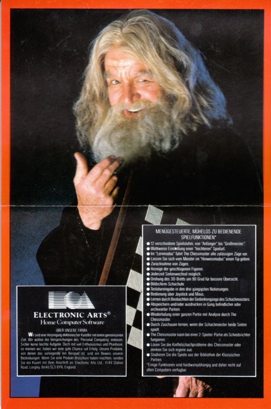 Inside Cover for The Chessmaster 2000 (Commodore 64)