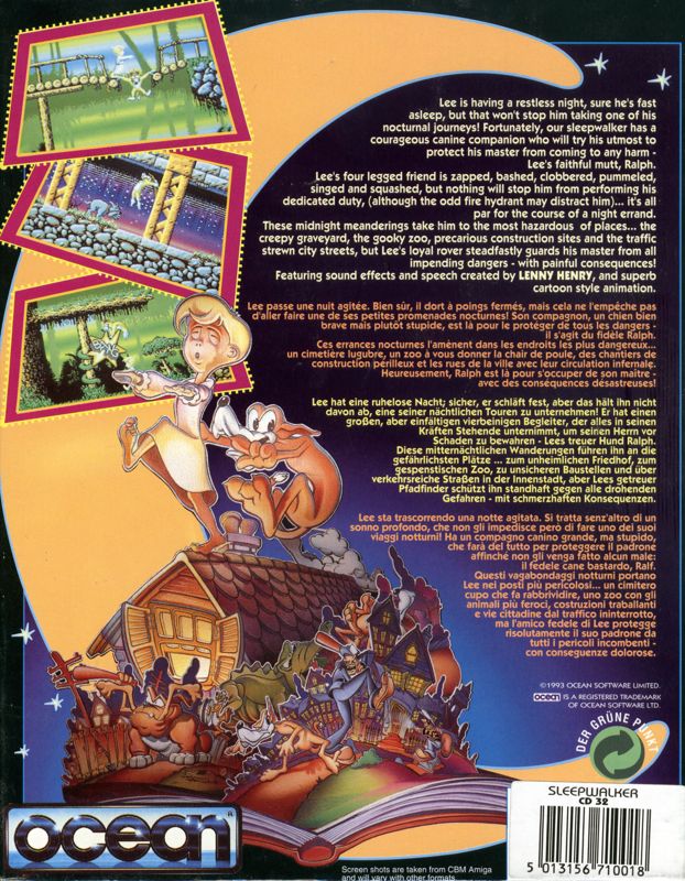 Back Cover for Sleepwalker (Amiga CD32)