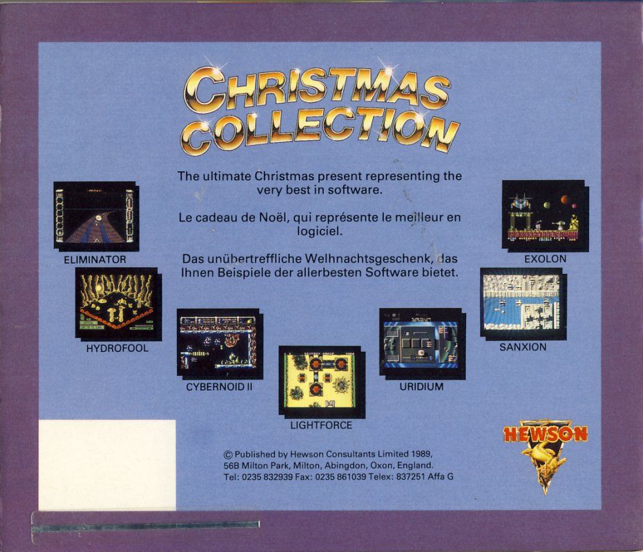 Back Cover for Christmas Collection (Commodore 64) (Floppy Disk release)