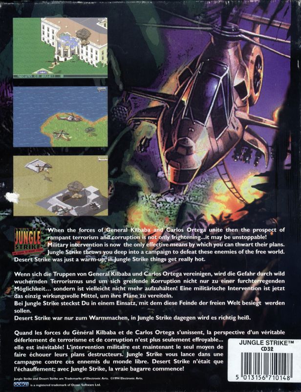 Back Cover for Jungle Strike (Amiga CD32)