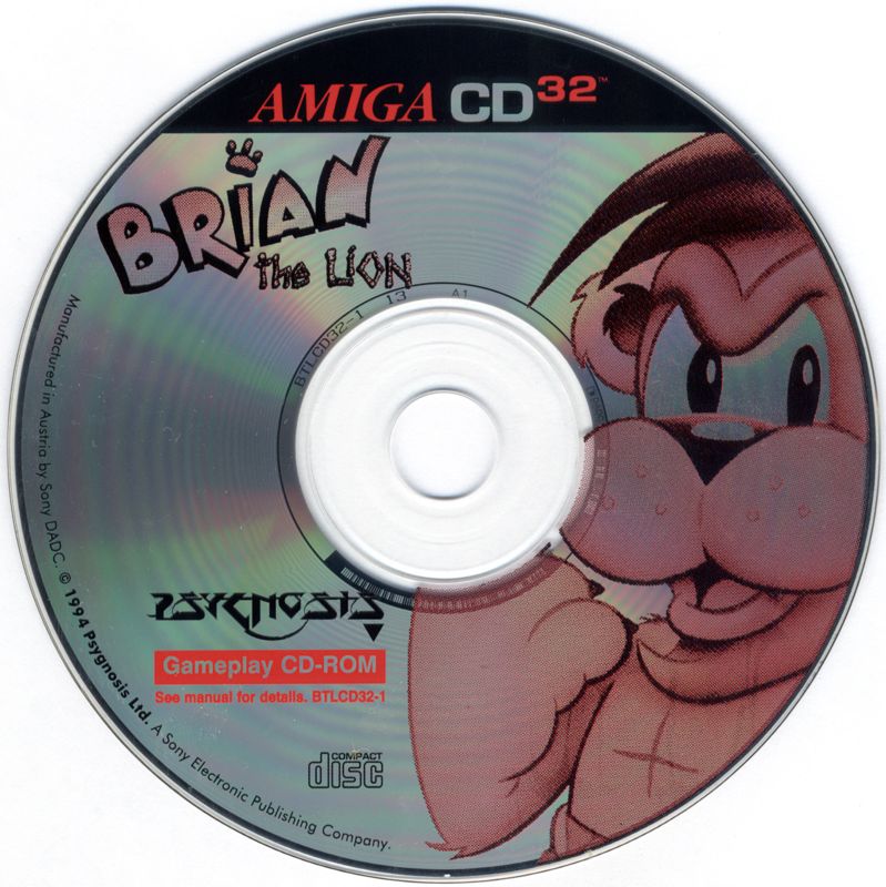 Media for Brian the Lion Starring In: Rumble in the Jungle (Amiga CD32)
