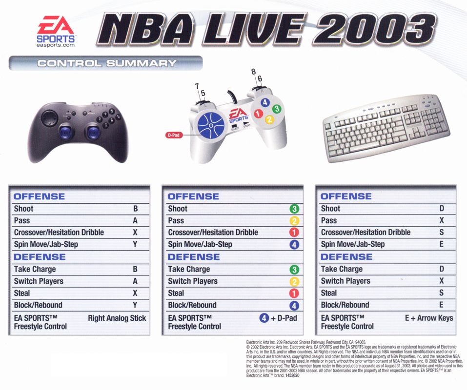 Other for NBA Live 2003 (Windows): Jewel Case - Back