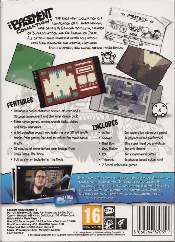 Back Cover for The Basement Collection (Linux and Macintosh and Windows)