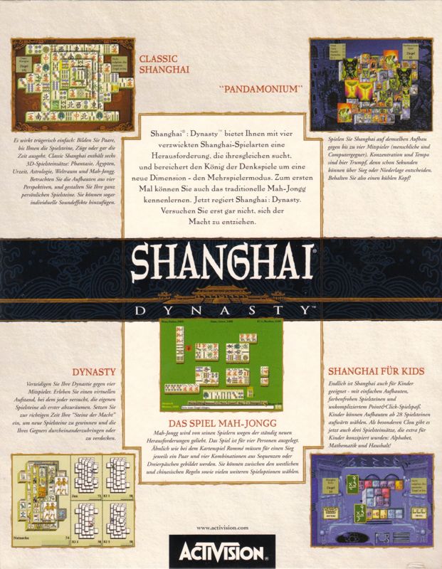 Back Cover for Shanghai: Dynasty (Windows)