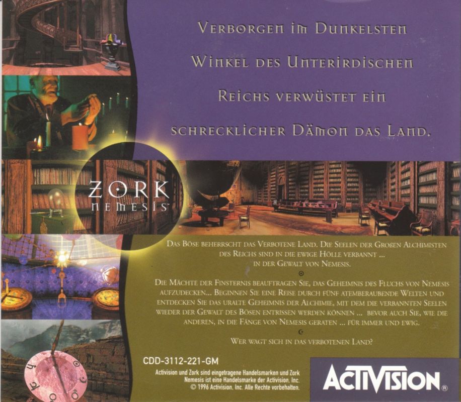 Other for Zork Nemesis: The Forbidden Lands (DOS and Windows) (Soft Price release): Jewel Case - Back