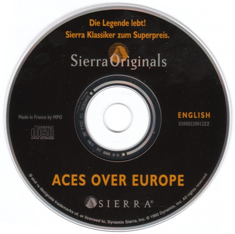Media for Aces Over Europe (DOS) (SierraOriginals release)