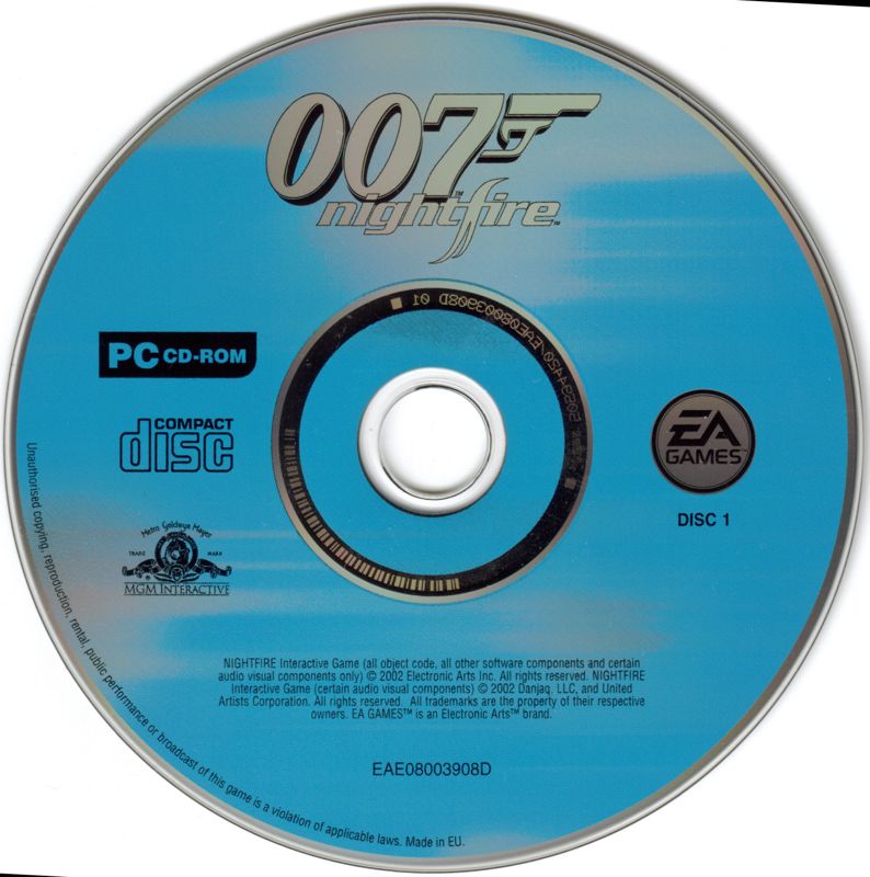 Media for 007: Nightfire (Windows): Disc 1