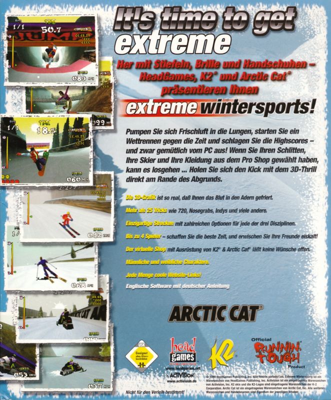 Back Cover for Extreme Wintersports (Windows)