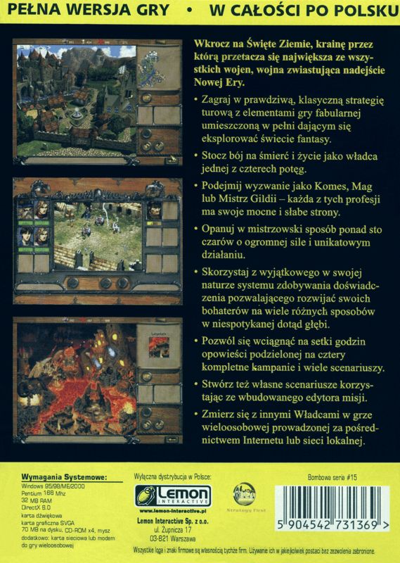 Back Cover for Disciples: Sacred Lands (Windows) (Bombowa Seria #15 release)