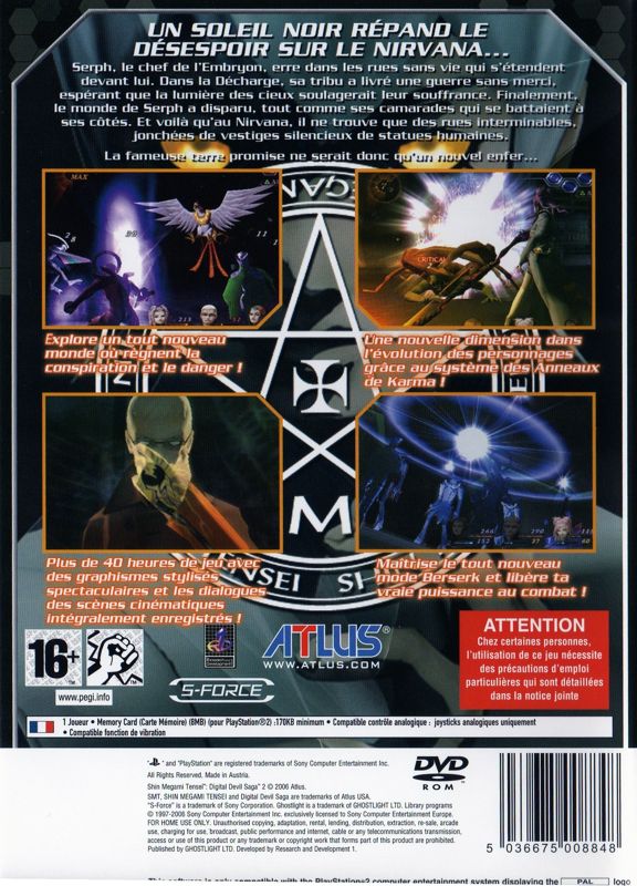 Back Cover for Shin Megami Tensei: Digital Devil Saga 2 (PlayStation 2) (Collector Edition)
