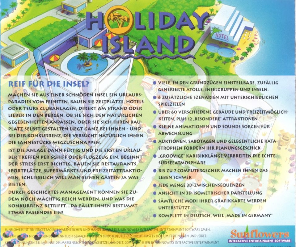 Other for Holiday Island (Windows and Windows 3.x): Jewel Case - Back