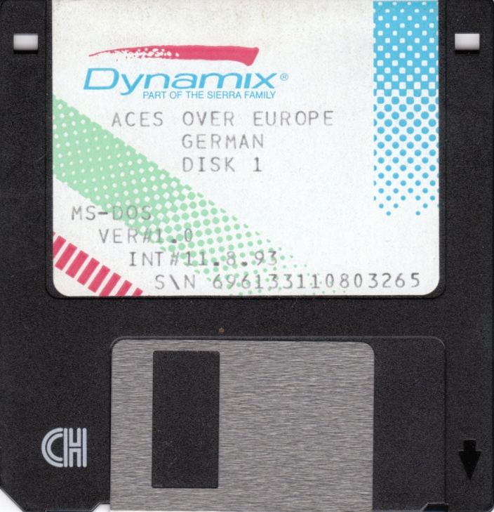 Media for Aces Over Europe (DOS): Disk 1/3