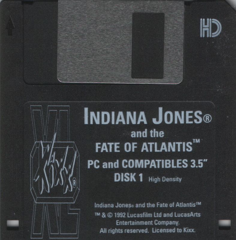Media for Indiana Jones and the Fate of Atlantis (DOS) (Kixx XL release): Disk 1/5