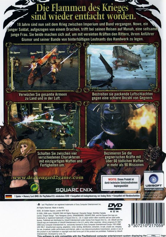 Back Cover for Drakengard 2 (PlayStation 2)