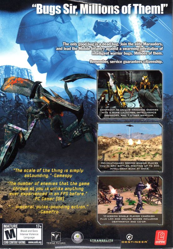 Back Cover for Starship Troopers (Special Edition) (Windows)
