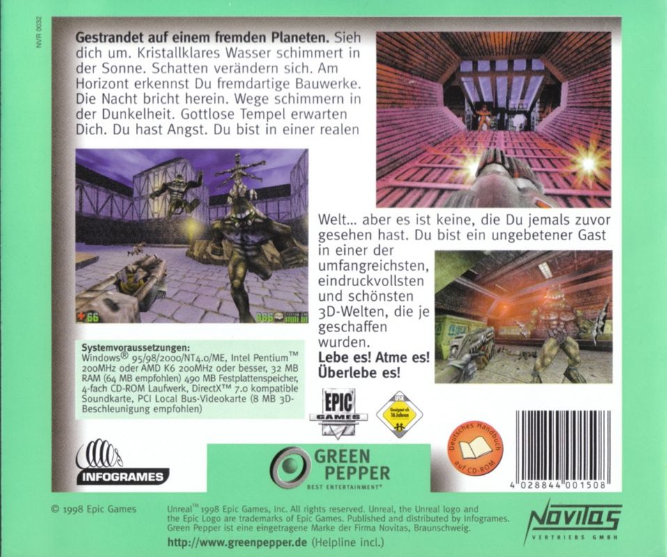 Back Cover for Unreal (Windows) (Green Pepper release)