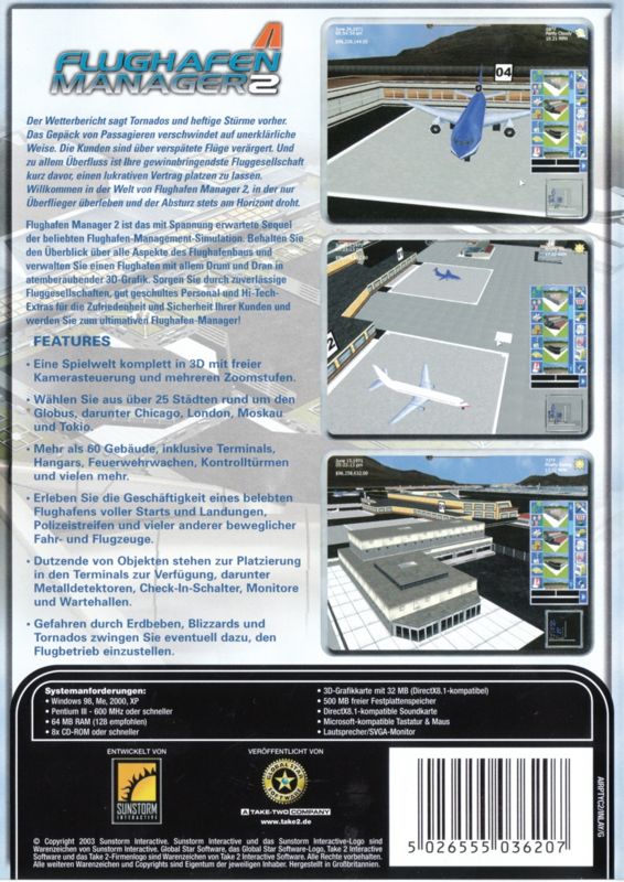 Back Cover for Airport Tycoon 2 (Windows)