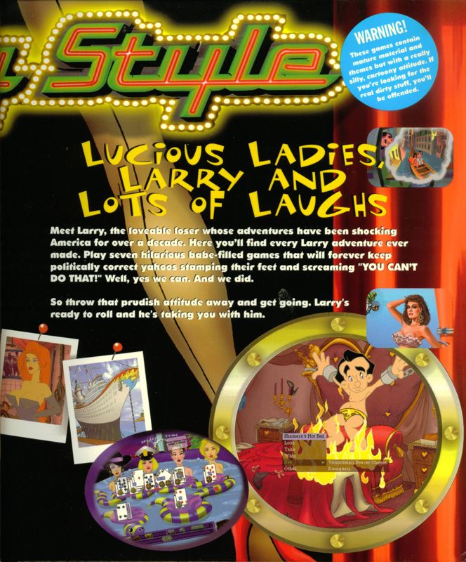 Inside Cover for Leisure Suit Larry: Ultimate Pleasure Pack (DOS and Windows and Windows 3.x): Right Flap