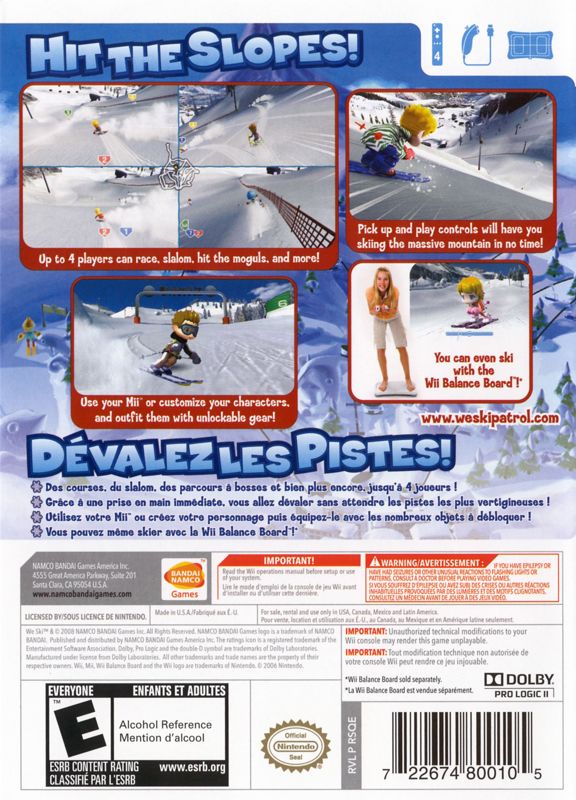 Back Cover for We Ski (Wii)