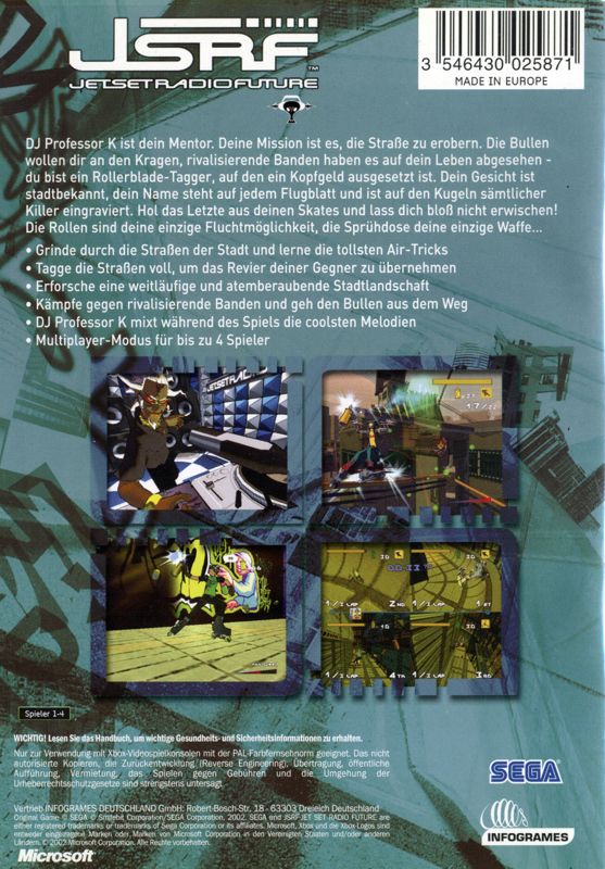 Back Cover for JSRF: Jet Set Radio Future (Xbox)