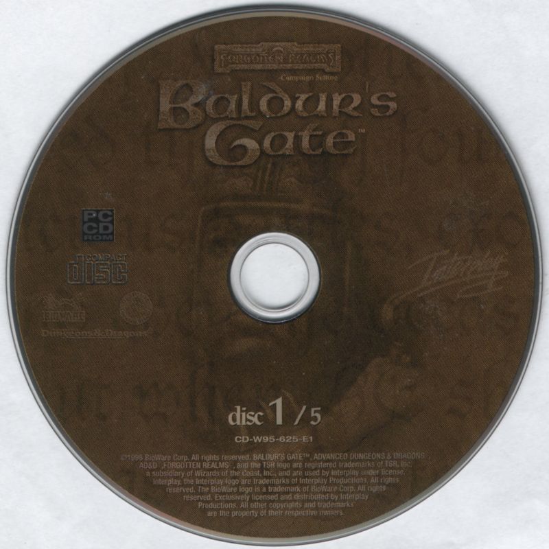 Media for Baldur's Gate (Windows) (CD-ROM version): Disc 1