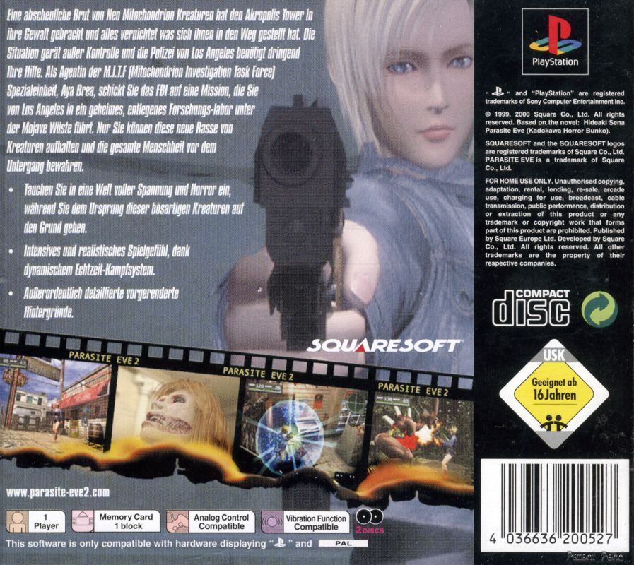 Back Cover for Parasite Eve II (PlayStation)