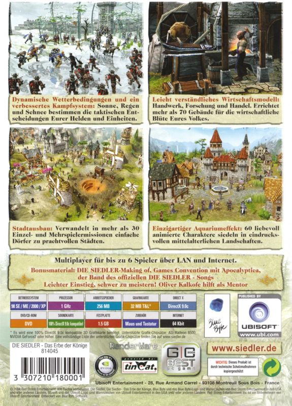 Back Cover for Heritage of Kings: The Settlers (Windows) (Re-release)
