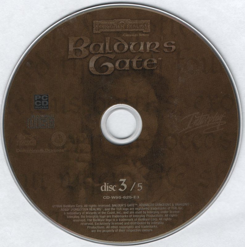 Media for Baldur's Gate (Windows) (CD-ROM version): Disc 3