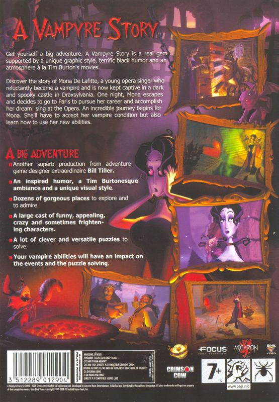 Back Cover for A Vampyre Story (Windows)